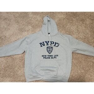 Rare Vintage NYPD 9/11 Memorial Hoodie Sweatshirt XL Gray Long Sleeve Licensed